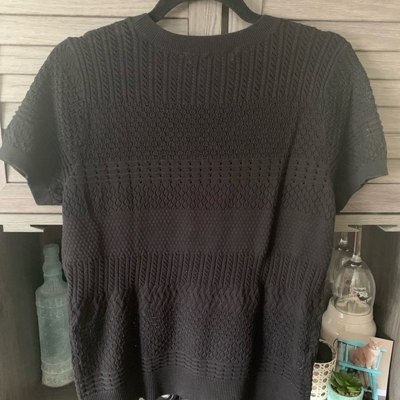 LOFT knit sweater Black cotton MEDIUM NWT - Picture 3 of 3